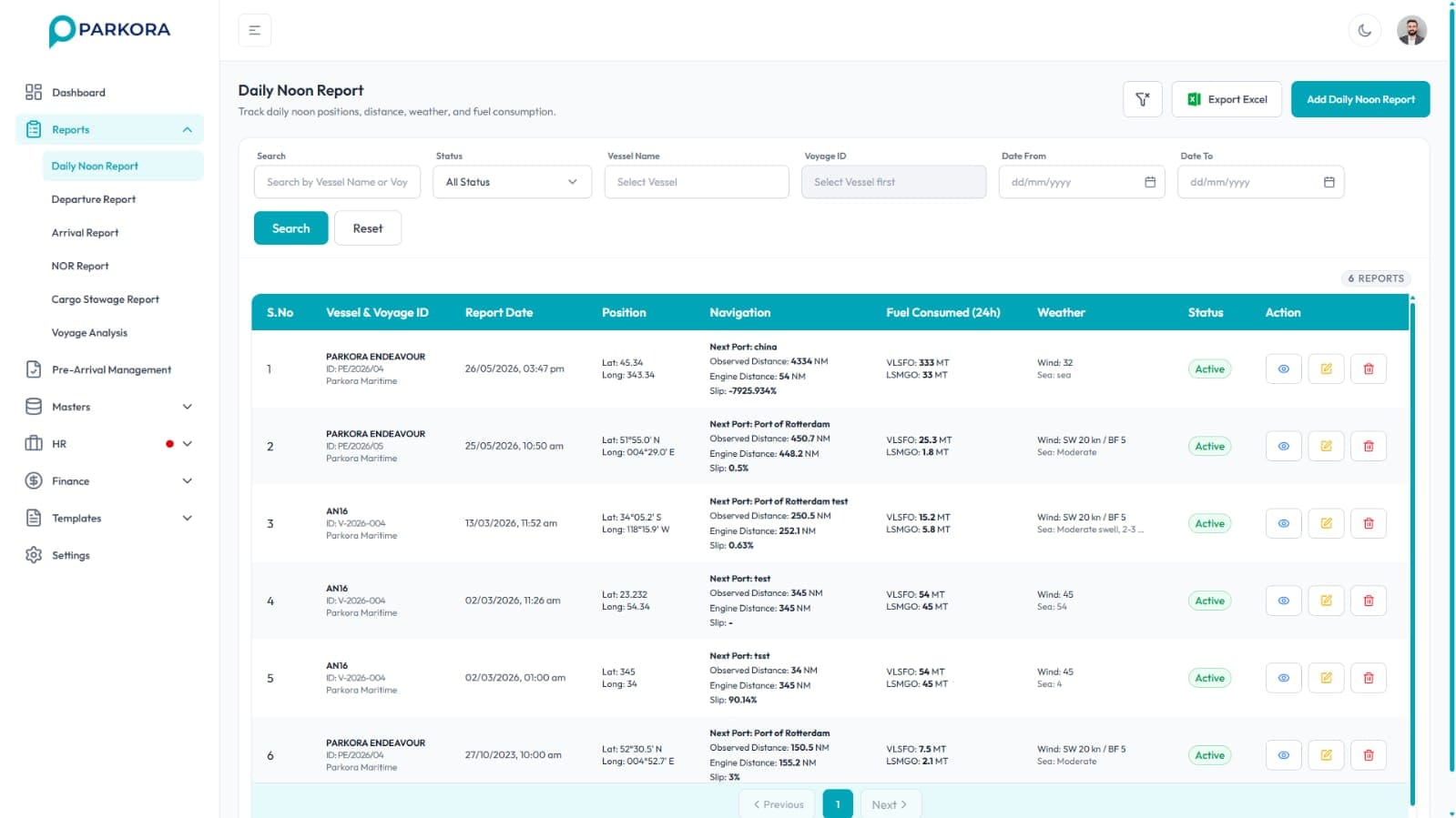 Parkora Marine — product screenshot